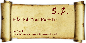 Sükösd Porfir névjegykártya